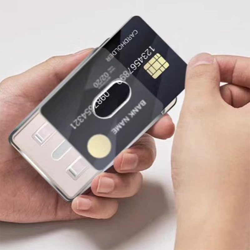 Porte-carte magnétique transparent pour bus, carte bancaire, portable, conviviale ré, PC, porte-carte collant, adapté pour Xiaomi, Apple, Huawei