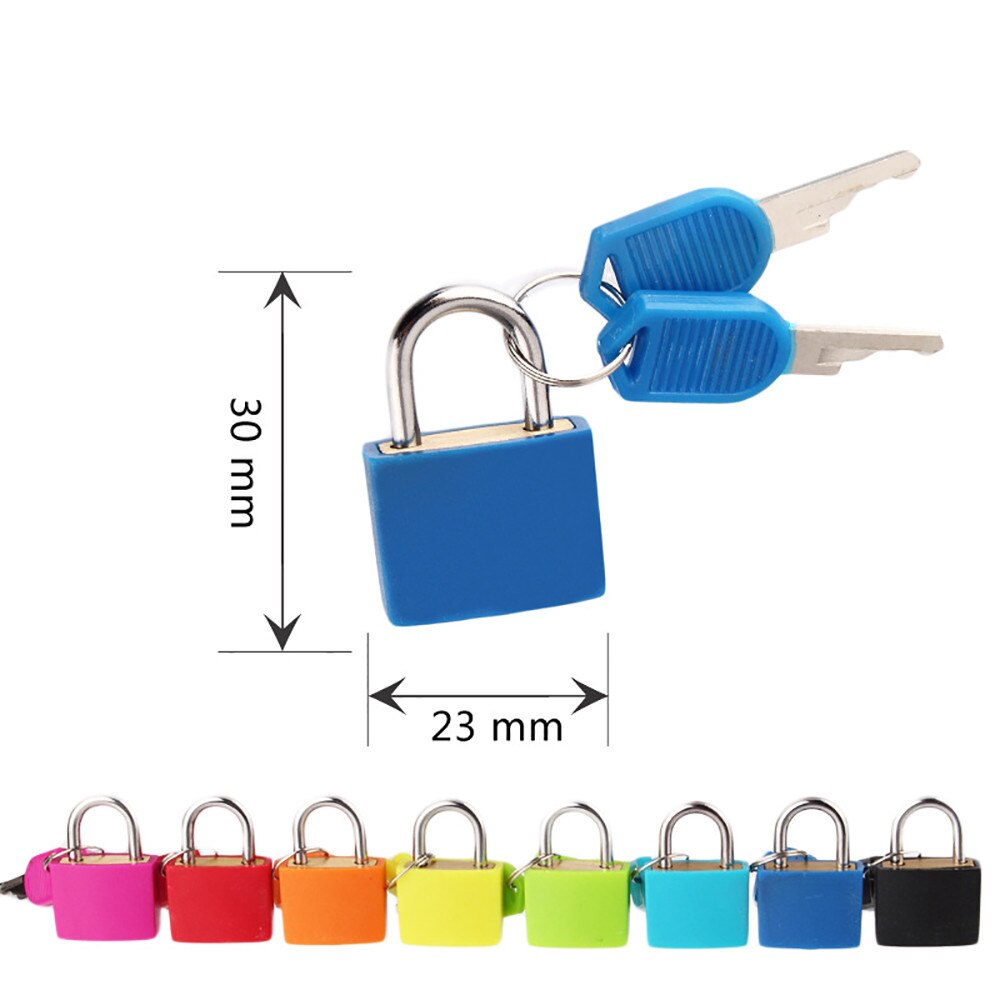Metal and plastic Small Mini Strong Steel Padlock Travel Suitcase Diary Lock With 2 Keys Colored plastic case padlock G815
