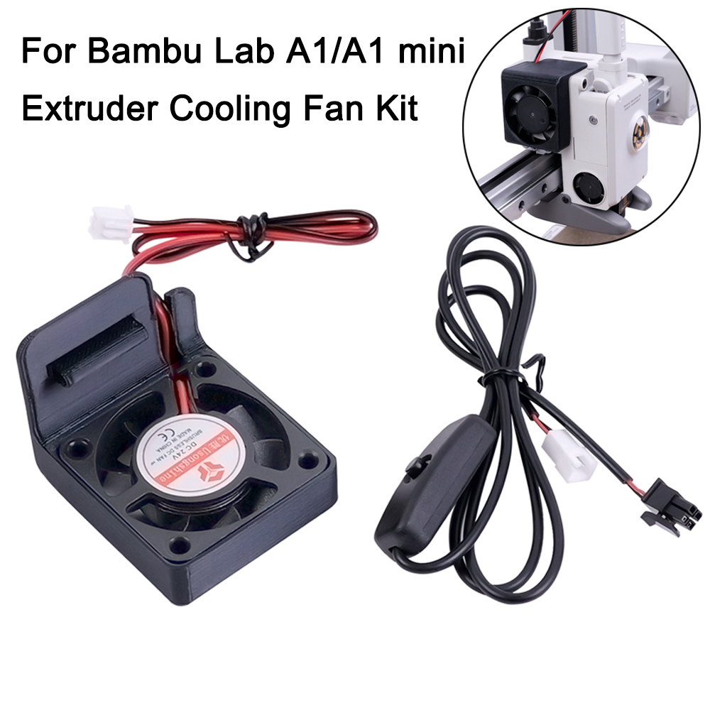 Per Bambu Lab A1/A1 mini Estrusore Ventola di raffreddamento del motore Espandi Kit Raffreddamento rapido con interruttore di indipendenza Accessori per stampante 3D