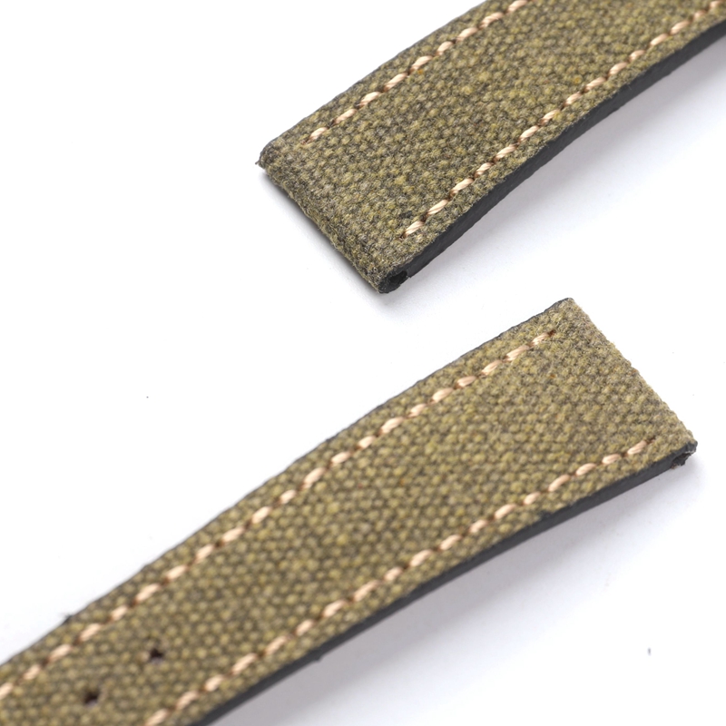 Canvas Ingericht Lederen Horlogeband 18 19 20 21 22 MM Zwart Groen Bruin Zachte Slanke heren Armband voor Antieke Stijl Horloges
