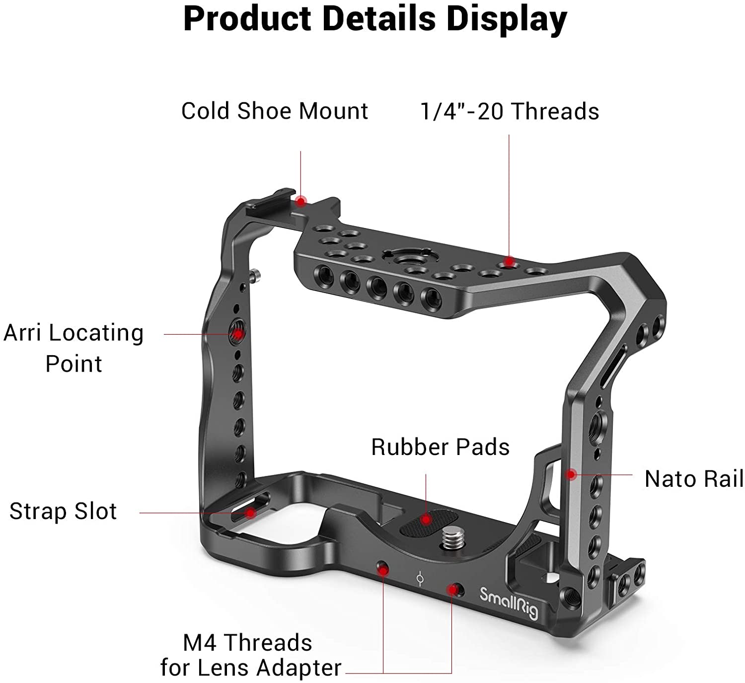 SmallRig A7RIII / A7III / A7M3 Camera Cage for Sony A7RIII / A7III / A7M3 Camera (ILCE-7RM3 / A7R Mark III), w/ Shoe Mount 2087