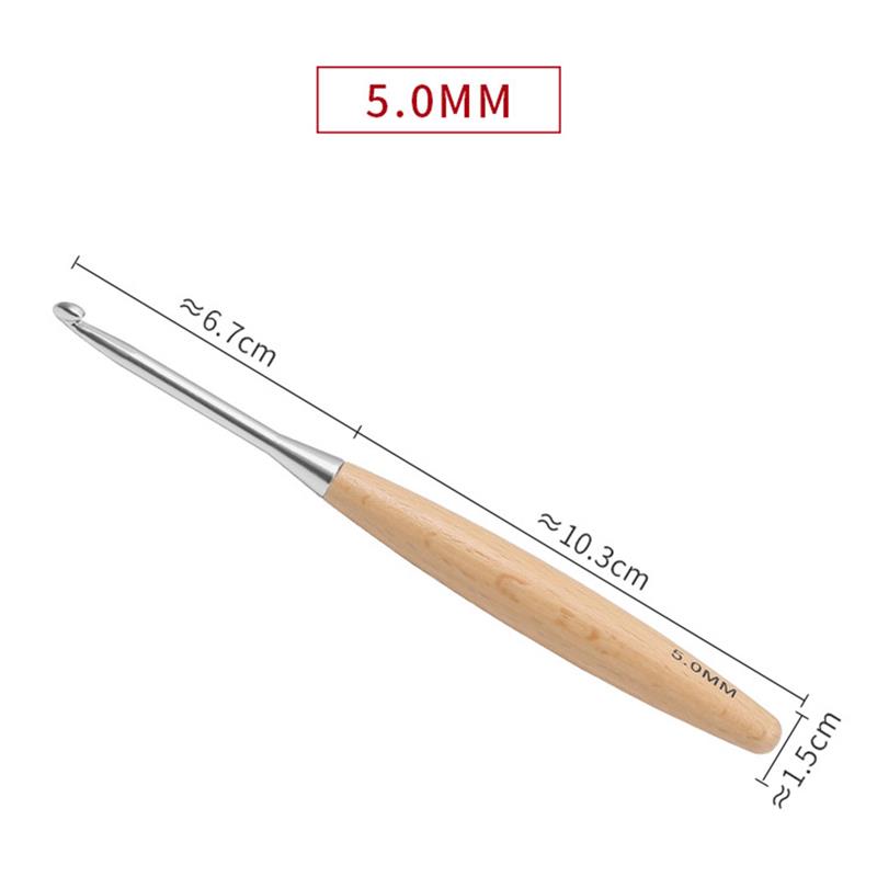 Wooden Handle Crochet Hook For Needlework Handmade DIY Crochet For Knitting And Accessories Tool Single Head Wool Crocheting: plum