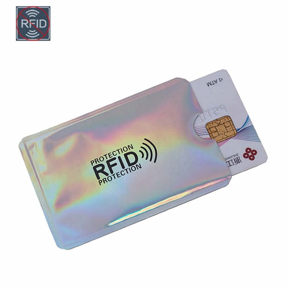 5 Stuks Anti Rfid Kaarthouder Nfc Blokkeren Reader Lock Id Bank Credit Card Bescherming Case Aluminium Folie Universele Portemonnee: laser silver