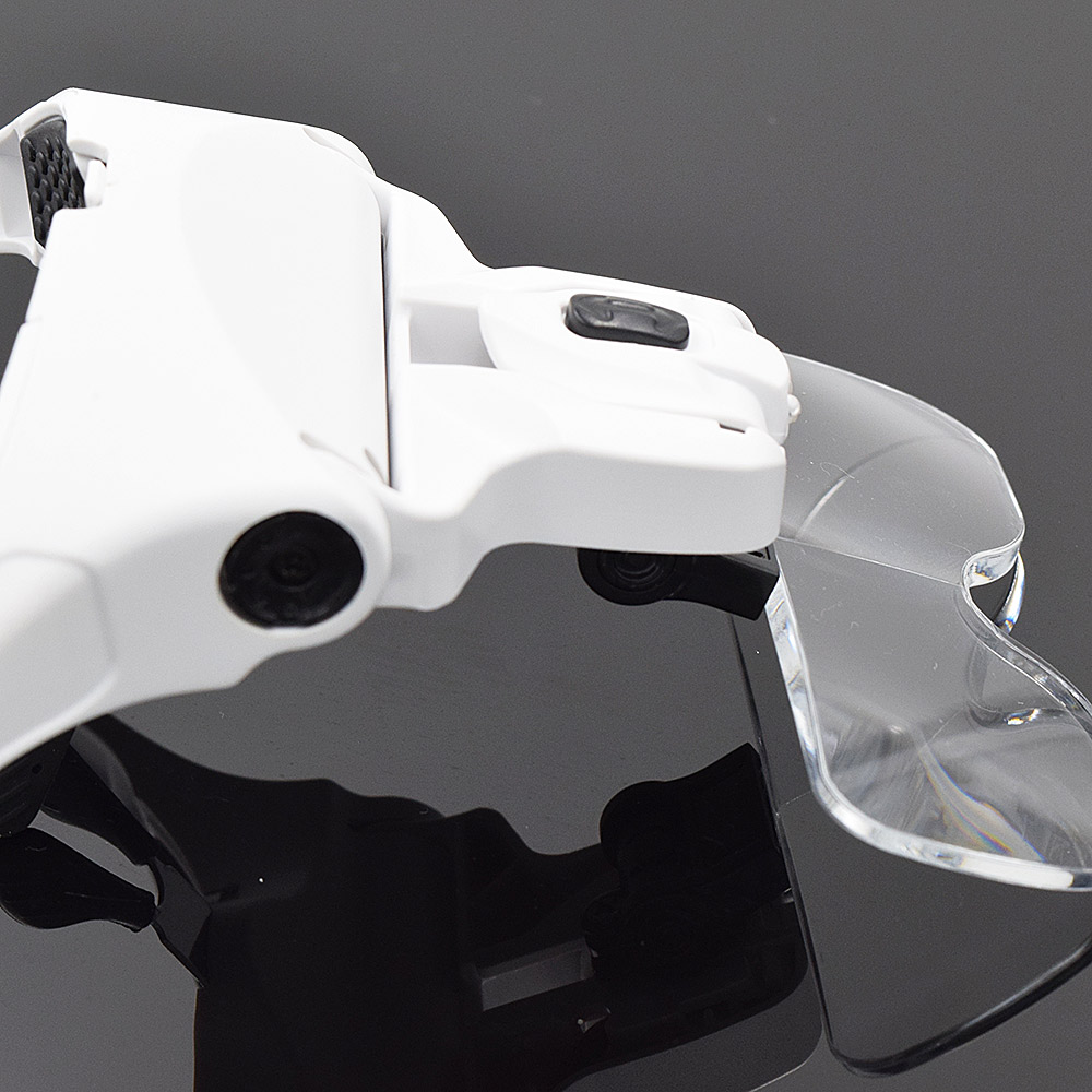 Vision Aid Vergrootglazen met licht voor dicht werk, hoofdband verlichte handsfree vergrootglas met opbergkoffer voor munten maculaire degeneratie miniaturen (vereist 3 AAA-batterijen