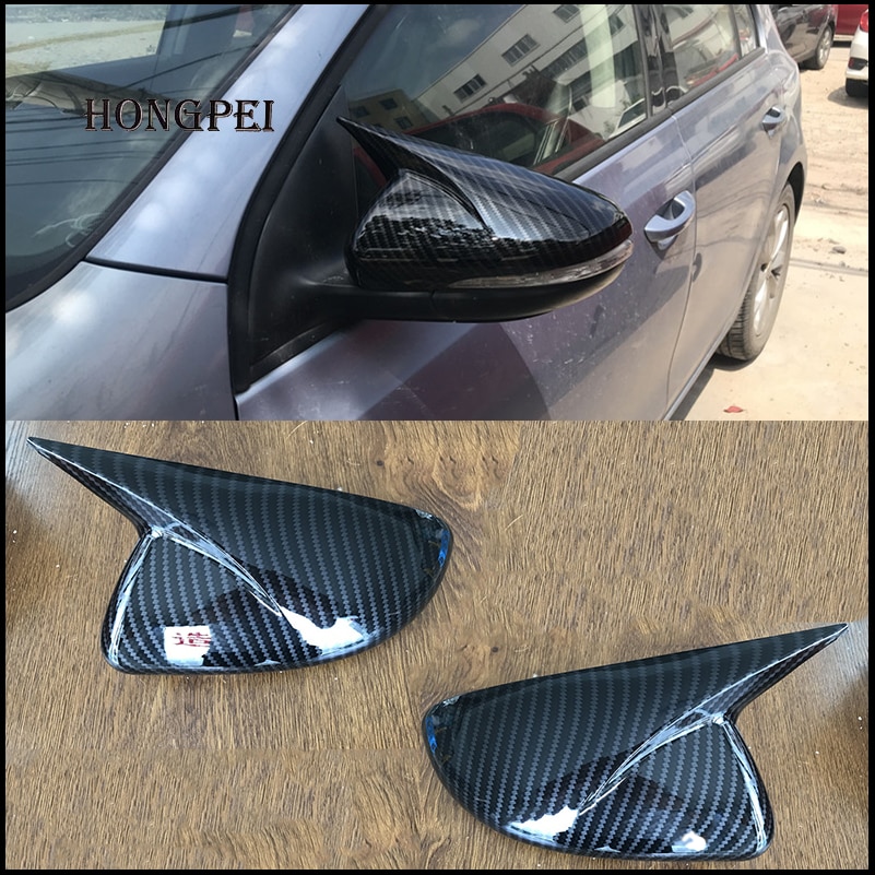 Bil styling carbon look bakspejl cover til vw golf 6 mk6 r vi side bakspejl dækker trim