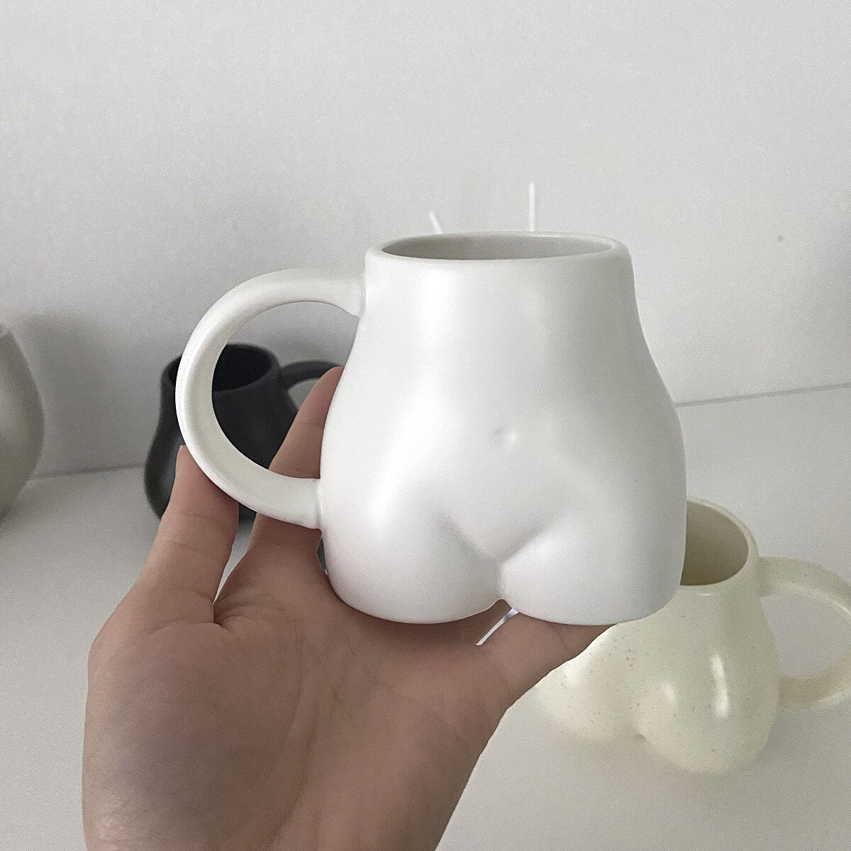 Kropsform kaffekrus sjov kvinde krop røv numseform kaffe mælkekop nordisk spisebord dekoration tilbehør keramik kopper