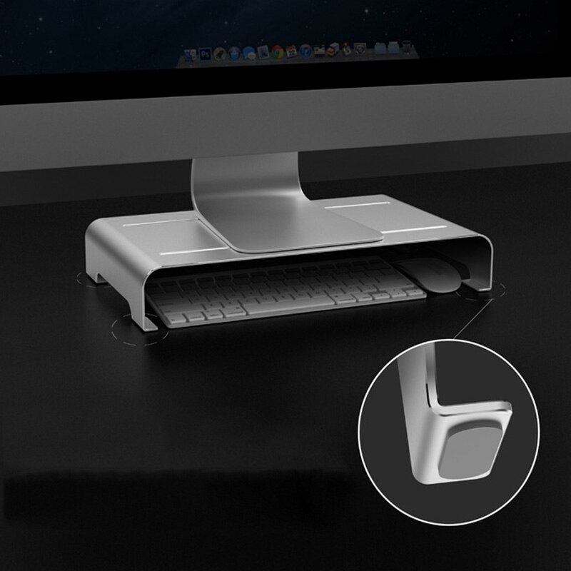 Aluminum Alloy Bracket Computer Monitor Stand Base Anti-slip Screen Riser Holder PUO88