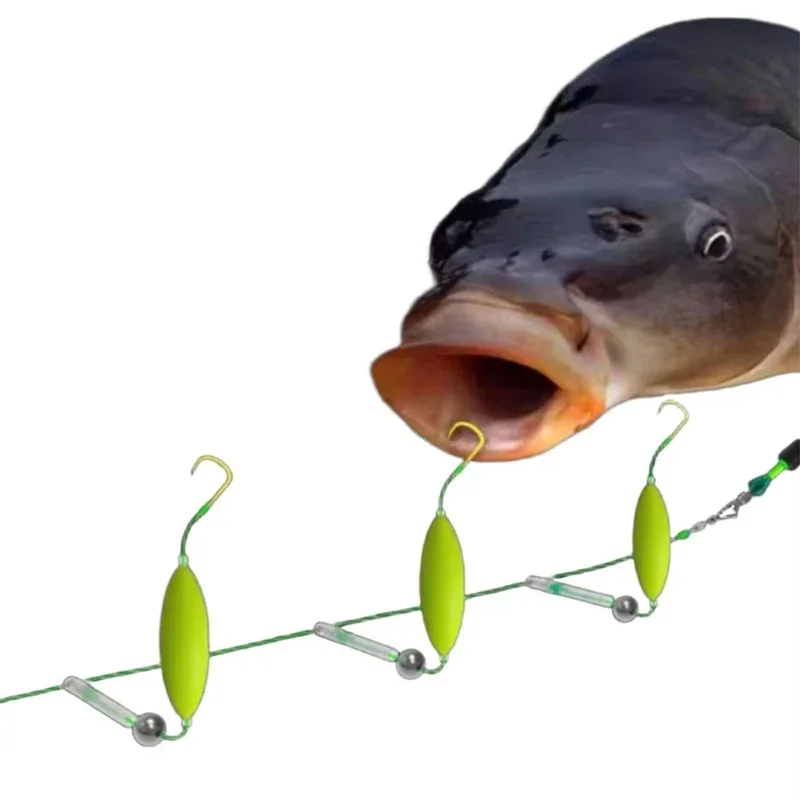 1Set Drei Reverse Haken Angeln Rig Anti-tangle Snag Beständig Split Haken Rig Süßwasser Salzwasser Angeln Zubehör