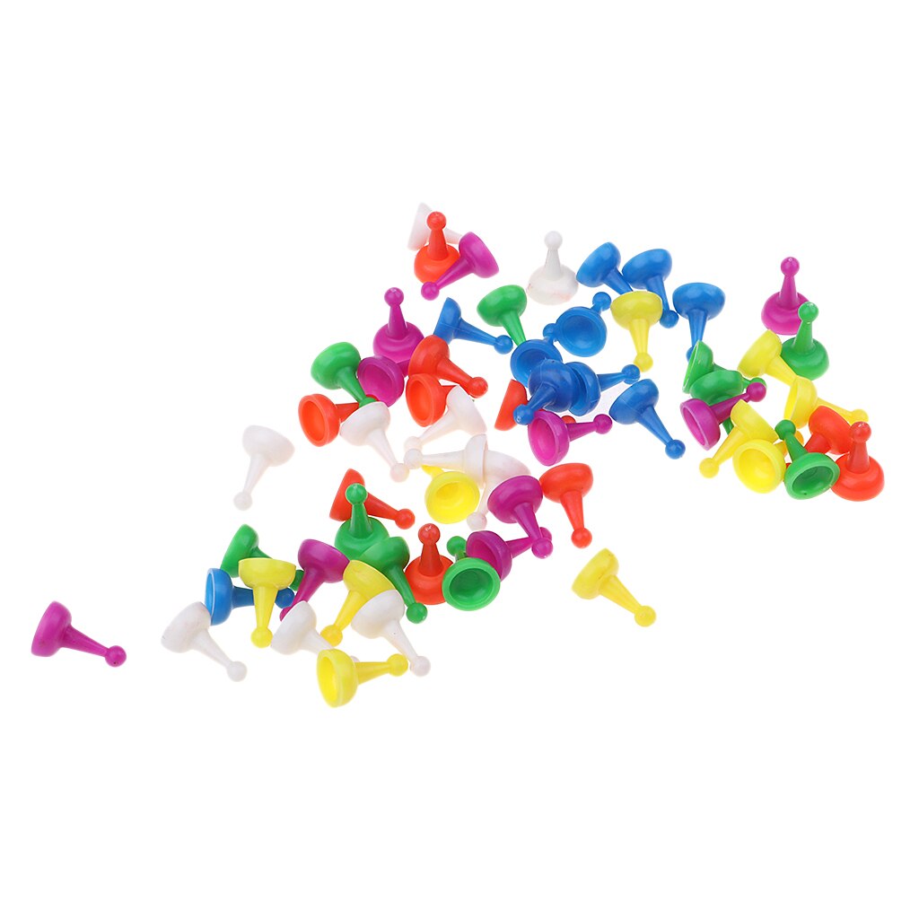 60x Colorful Plastic Chess Pieces for Checkers Game Toys Entertainment Fun 20mm