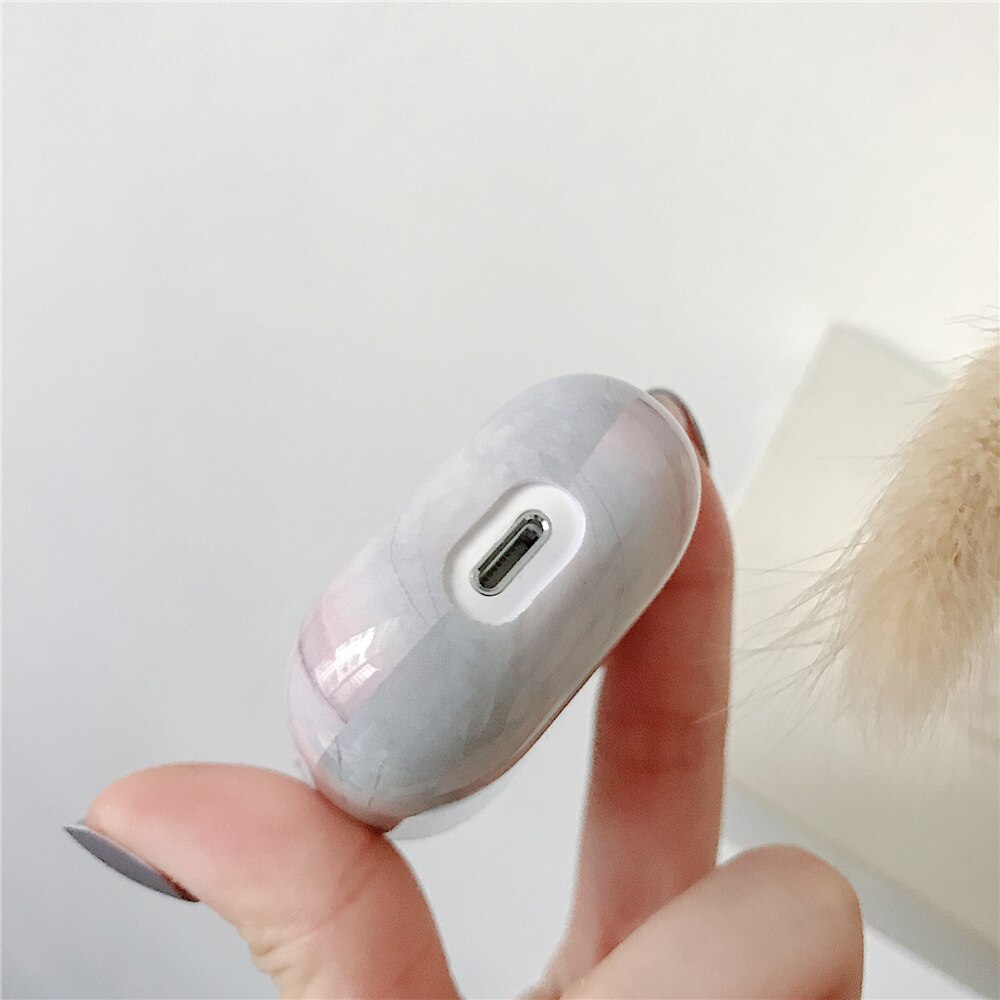 Luksus marmor hovedtelefon etui til airpods pro 2 etui bluetooth øretelefon opladningstaske til airpod 2 1 pro hårdt pc cover tilbehør