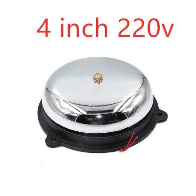 Campana eléctrica de forma redonda para escuela, alarma de fuego, color rojo, CA 220V, 100mm, 4 pulgadas/150mm, 6 pulgadas de diámetro: silver 4inch 220v