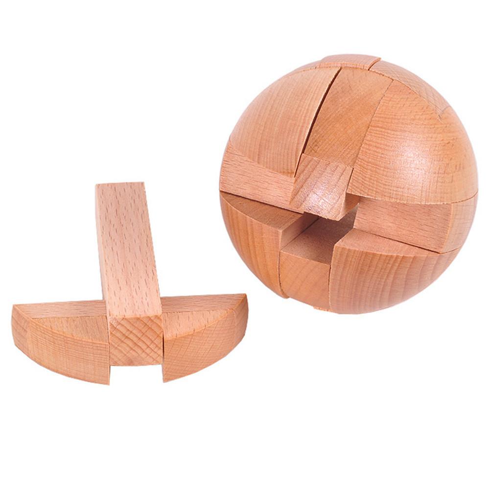 Pædagogisk oplåsning legetøj kugleformet lås luban lås / træ puslespil diameter 6cm til børn uddannelses legetøj