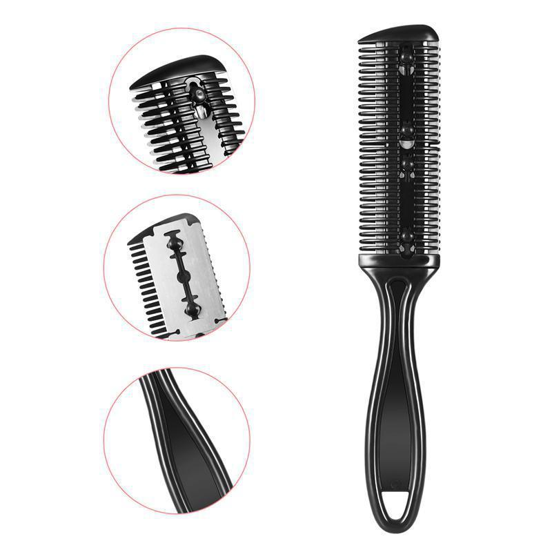 1pcs Hair Cutter Comb Double Side Haircut Scissors Plastic Hair Comb Cutter Trimmer with Stainless Steel Blade Hair Shaper Razor