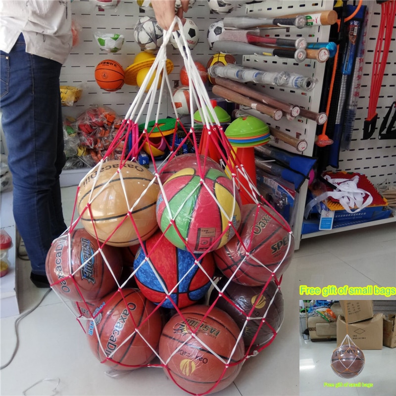 Basketball Football Large Mesh Bag 15ball Sacks Carry Net Bag Soccer Volleyball Goal Ball Training buy large free small
