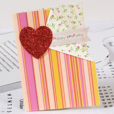 vintage greeting cards glitter heart handmade cards valentine cards meesage kids small greeting cards: MINI 1612 II 07