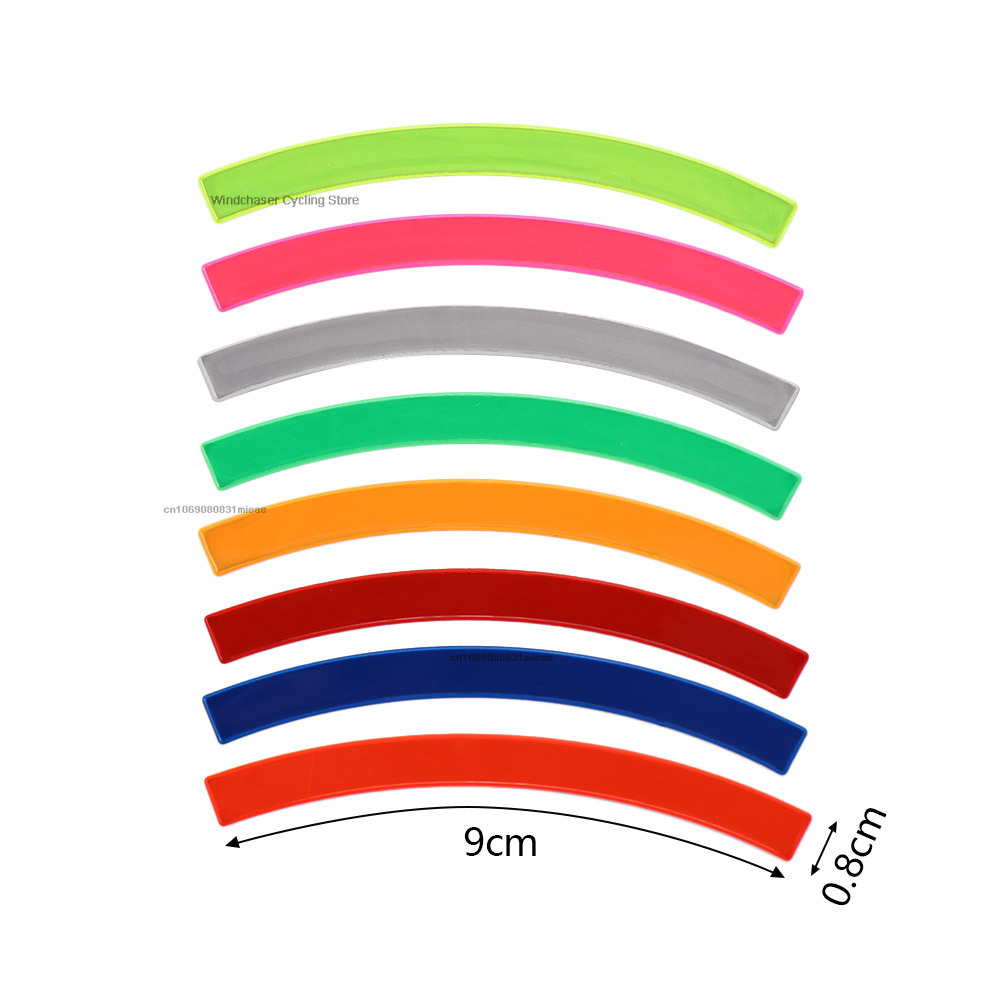 Pegatinas reflectantes para ruedas de bicicleta, cinta adhesiva fluorescente reflectante para ciclismo, pegatina decorativa de seguridad de advertencia para bicicleta de montaña, 1 ud.