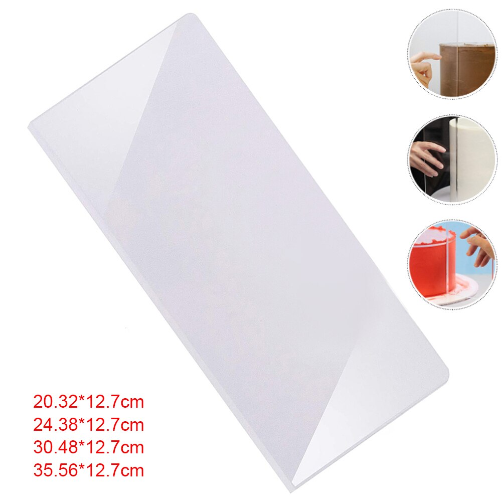8/10/12/14 inch Transparent Cake Cream Scraper Cake Making Scraper Rectangular Acrylic Cake Baking Tool