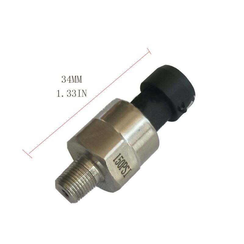 150PSI Water Pressure Transducer Sensor Gauge 1/8" NPT Thread Transmitter for Oil Fuel Air Optional Output 0.5-4.5V