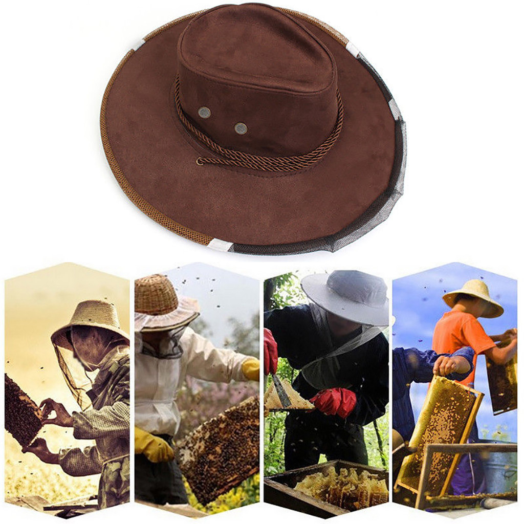 Anti-bijen gezichtsmasker jeansstof nylon netgaren hoed imker beschermkap imker vliegennet cowboy comfortabel