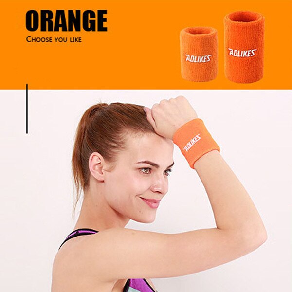 Men Women Sport Fitness Absorb Sweat Support Bracers Wrister Protector Exercise Running Power Soft Comfortable Cuff Wrist-band: Orange