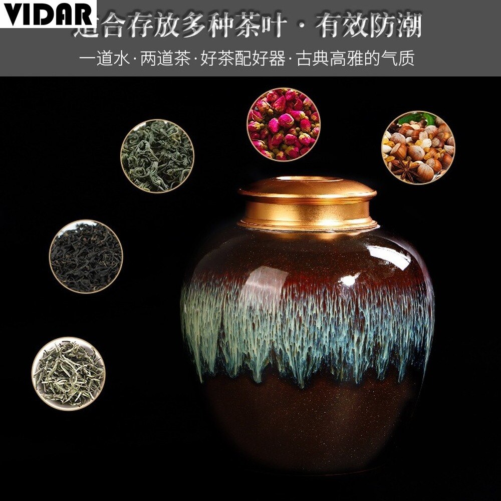Vidar ovenwissel thee blikken keramische verzegelde blikken huishoudelijke pu'er guanyin thee verpakkingsdoos zwarte aardewerk opslag wake thee blikken