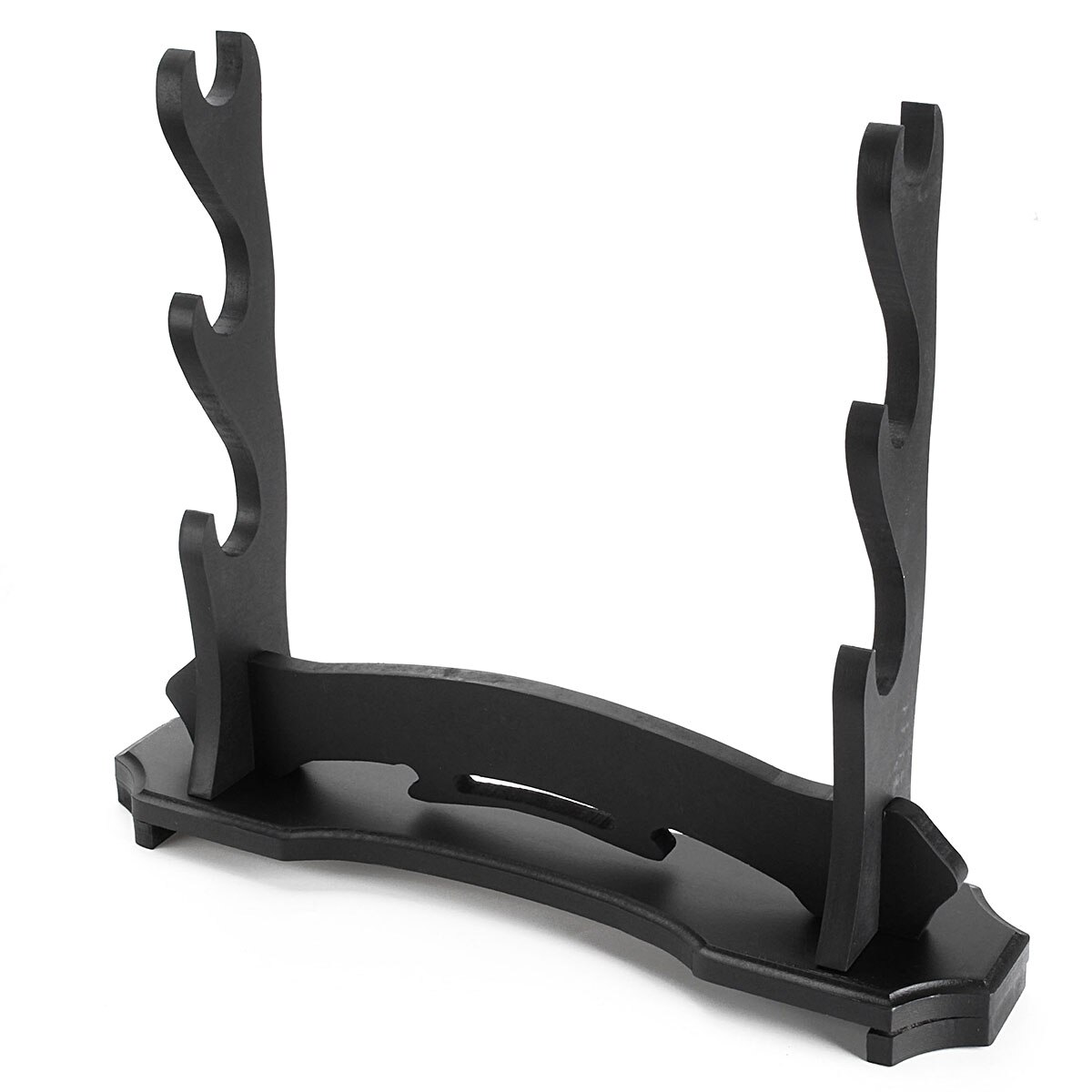 Samurai Sword Holder Black Wood Wall Mount Samurai Sword Katana Holder Stand Hanger Bracket Rack Display 3 Layer Wood Base