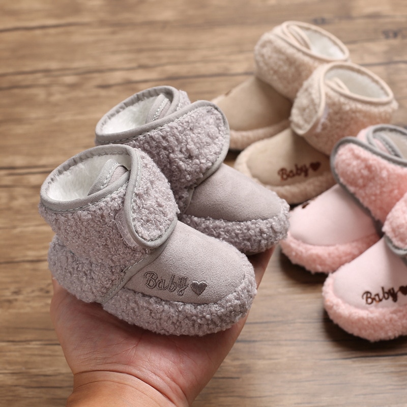 Unisex Baby Gezellige Fleece Booties Peuter Baby Schoenen Mode Warme Pluche Winter Pasgeboren Laarzen 0-18 Maanden 11 cm 12 Cm 13 Cm