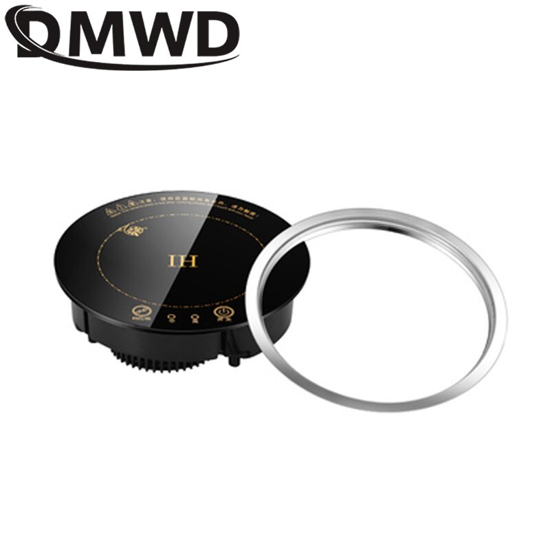 DMWD Electric Magnetic Induction Cooker Wire Control Mini Embedded Hotpot Hob Burner Waterproof Pot Tea Boiler Stove Cooktop: Rouch round