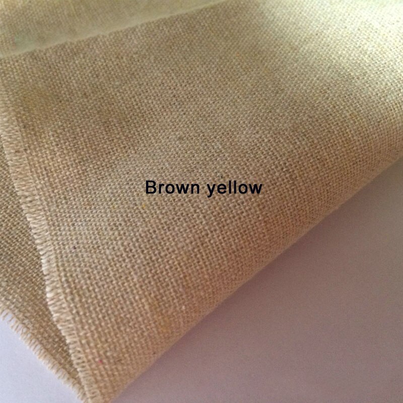 Pintura mosaico de lino y algodón de cáñamo, tela de arpillera, textil para coser, colcha, bricolaje, adornos para manualidades: Brown yellow / 50cmx50cm