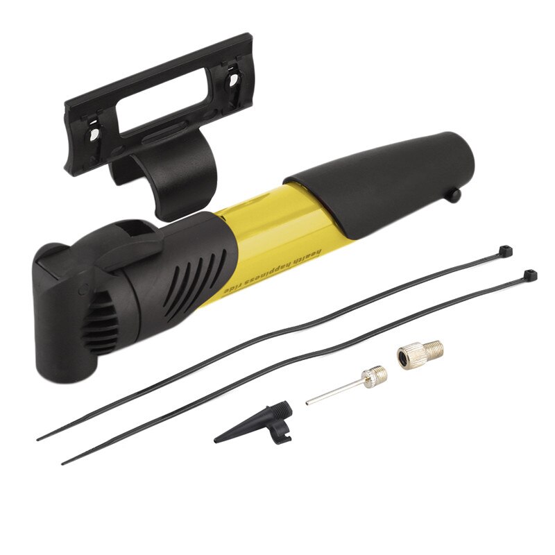 Portable mini 125g cycling mountain bike portable mini pump Double stroke gas mouth Bicycle Pump Newest: Yellow