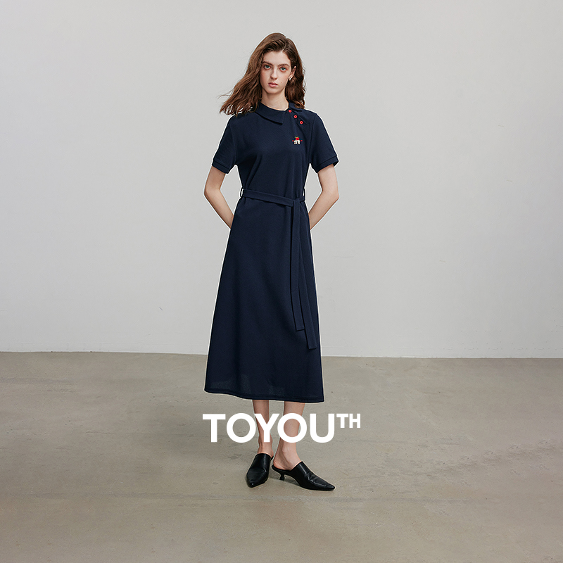 TOYOUTH Women Dress Summer Short Sleeve Casual Dress 8529107