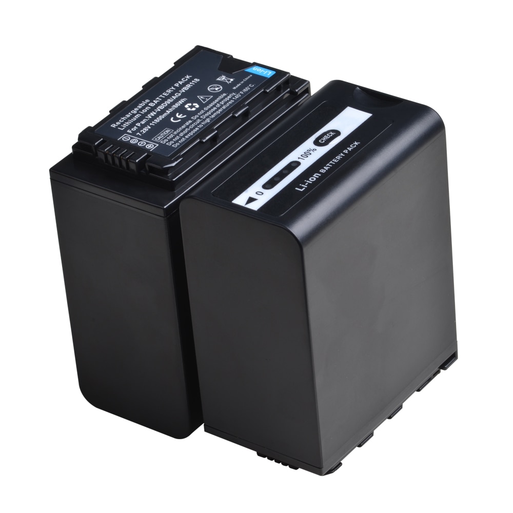 1pc vw-vbd 98 batteri med ledede strømindikatorer til panasonic aj -px280 px285mc ag-hpx 265mc hpx 260mc px270 px298 mdh 2 fc100 dvx 200