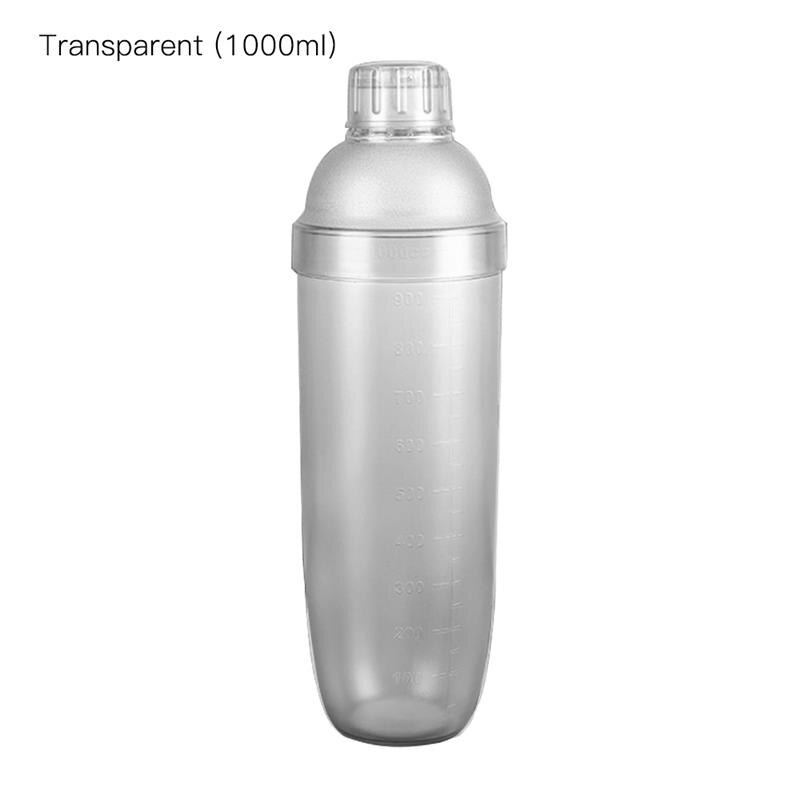 Plastic Martini Cocktail Shaker 350ml/530ml/700ml/1000ml Wine Beverage Mixer Wine Shaker Cup Drink Mixer Barware Boston Bar Tool: Light Yellow