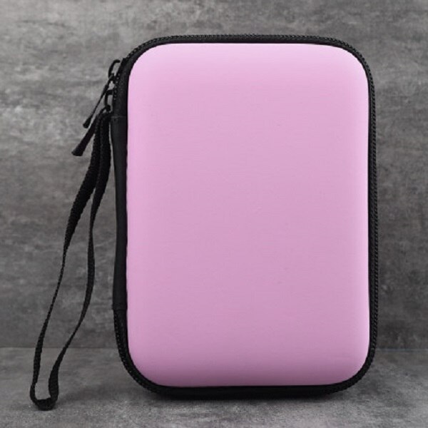 GUANHE 2.5&quot;Hard Drive Cases bag Shockproof Waterproof HDD Bag For Seagate Slim Hard Disk Backup Plus Slim 500G 1TB WD Passport: Pink