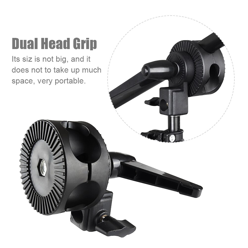 Reflector Multifunction Dual Head Grip Swivel Clamp Practical Reinforced Nylon For Photography Studio Easy Install