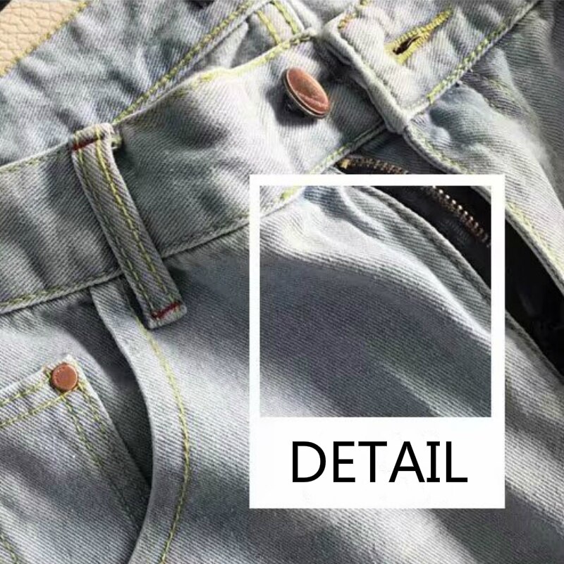 Jeans heren blauwe denim gaten gescheurd grote maat knielengte zomer koreaanse vintage chic vrijetijdskleding heren broek tieners ins ulzzang