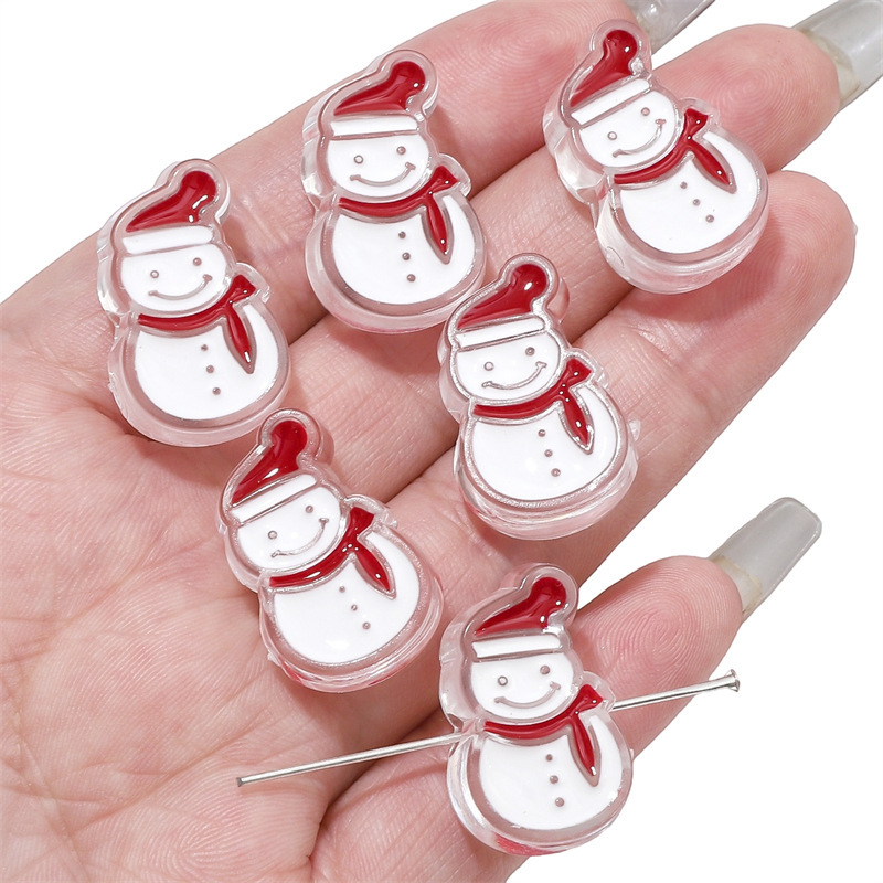 6 teile/los Weihnachten Baum Glocken Handschuhe Acryl Perlen Komponenten Für DIY Handgemachte Armbinde Halskette Schmuck Machen Liefert Material: Himmel Blau