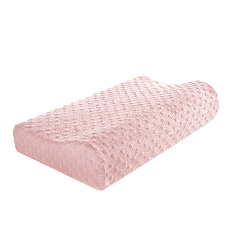 Oreiller orthopédique en mousse à mémoire de forme pour enfant et adulte, en Fiber de bambou, pour dormir, thérapie cervicale, orthopédique: Pink / 50x30cm