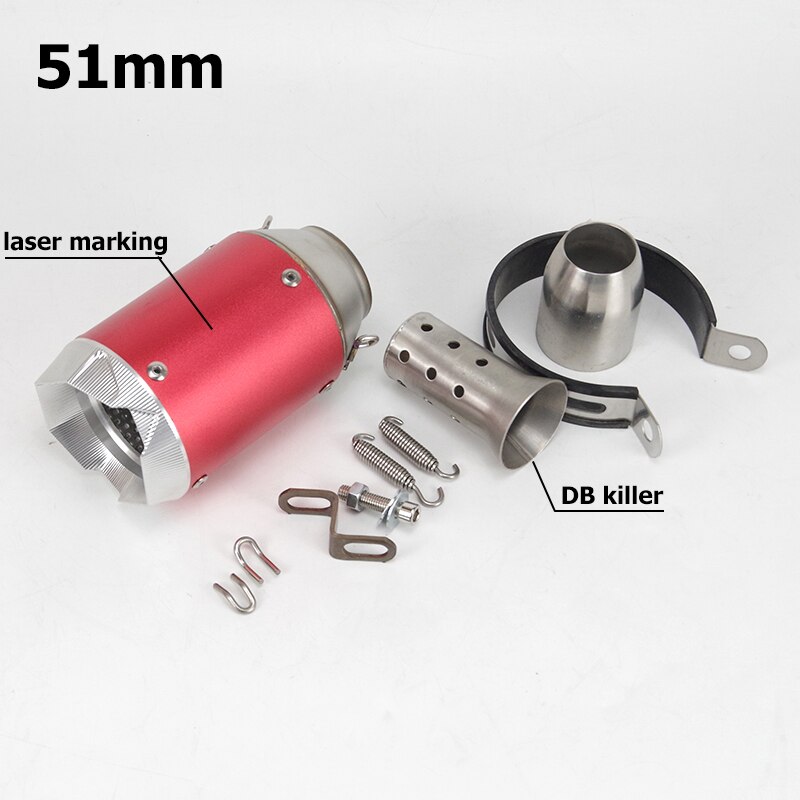 Universal Pitbike Motocross Motorcycle Exhaust Pipe Modified Carbon Fiber Style Tip Tailpipe Fits for Nmax FZ6 S1000RR MT07: F