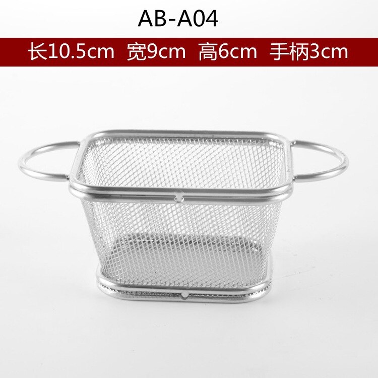Mini French Deep Fryers Basket Net Mesh Fries Chip Kitchen Tool Stainless Steel Fryer Home Mini French Fries Baskets Strainer: Silver D