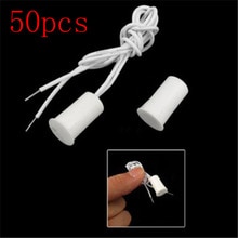 50Pair Wired Door Window Sensor Recessed Magnetic Contacts Security Reed Switch Alarm For Home Security Alarm White