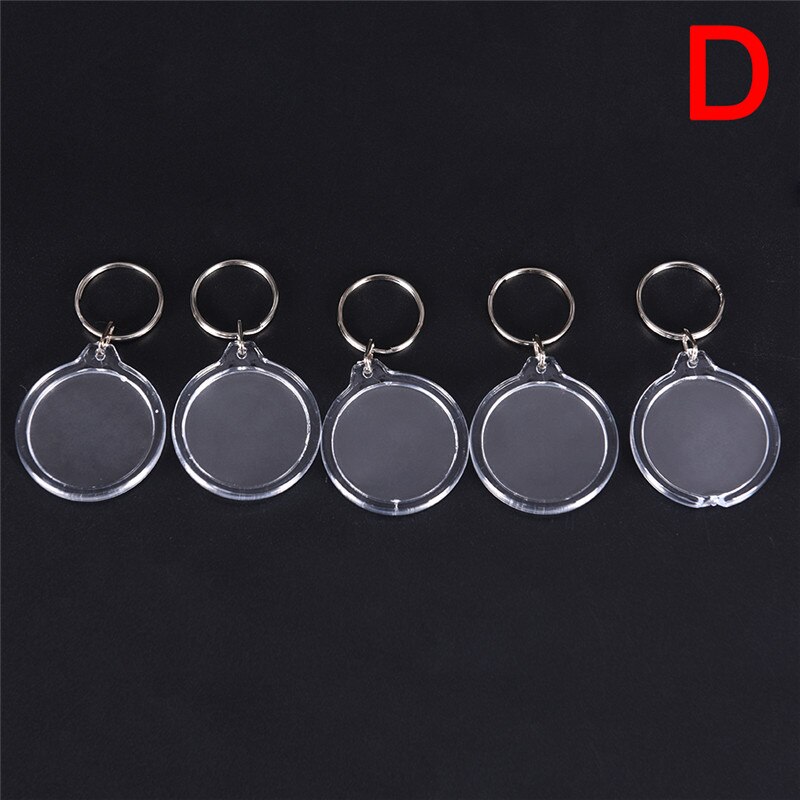 5PCS/lot Rectangle Transparent Blank Acrylic Insert Photo Picture Frame Keyring Keychain DIY Split Ring Key Chain