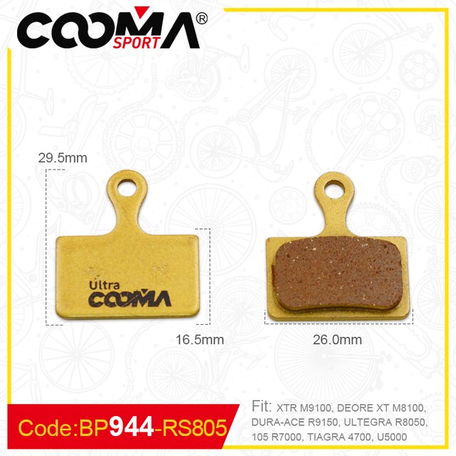 4 pares 8 piezas de pastillas de freno de disco de ciclismo para SHIMANO SRAM AVID HAYES Magura Formula y scooter, dorado: plum