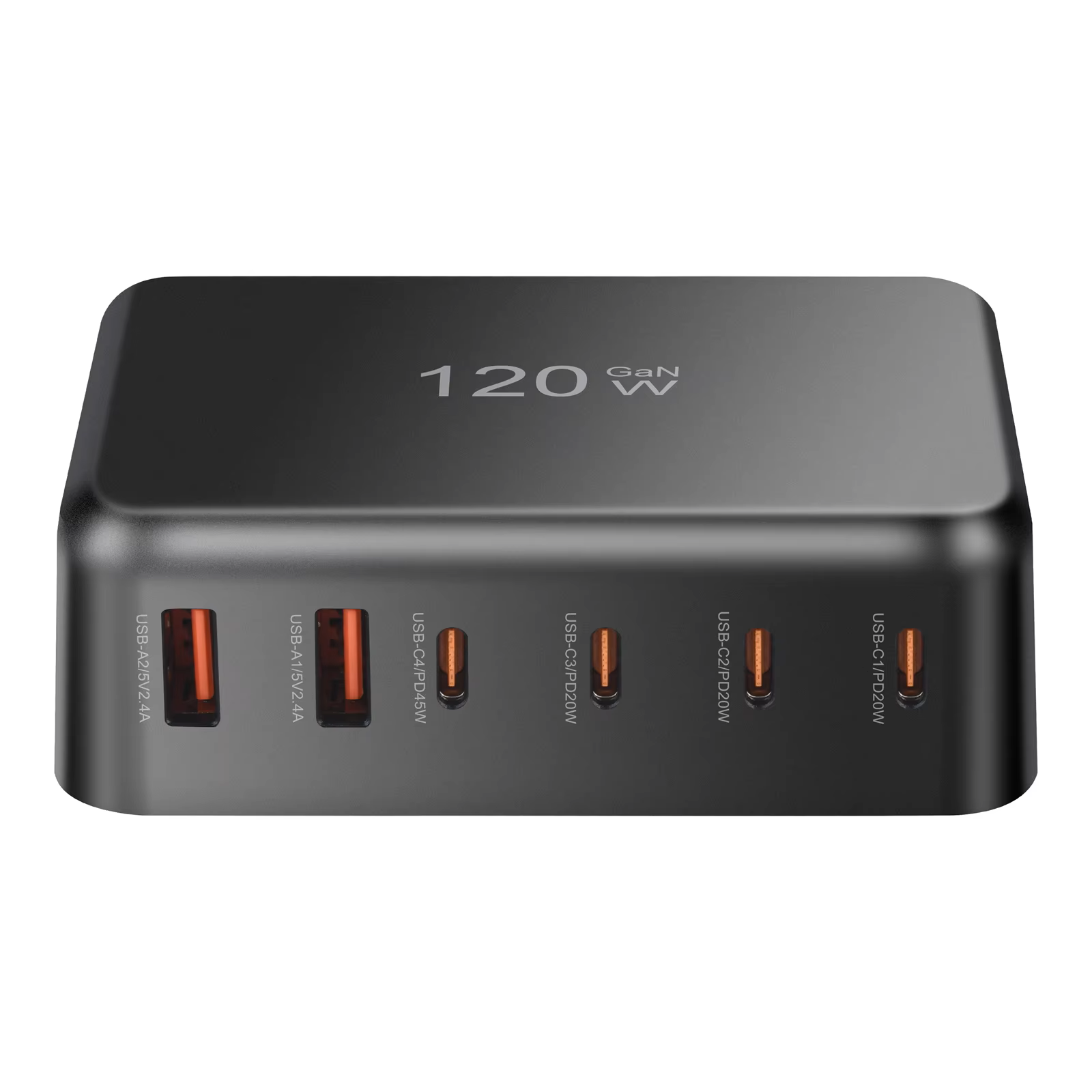 120w gan mobil ladestation 6- porte usb c vægoplader til strømadapter 45w/20w egnet til opladning af mobiltelefoner