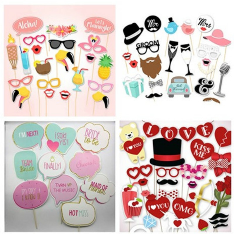 Mr Mrs Just Married Photo Booth Props Wedding Decoration Bridal Shower Bachelorette Party Supplies Bride To Be Photobooth Favors