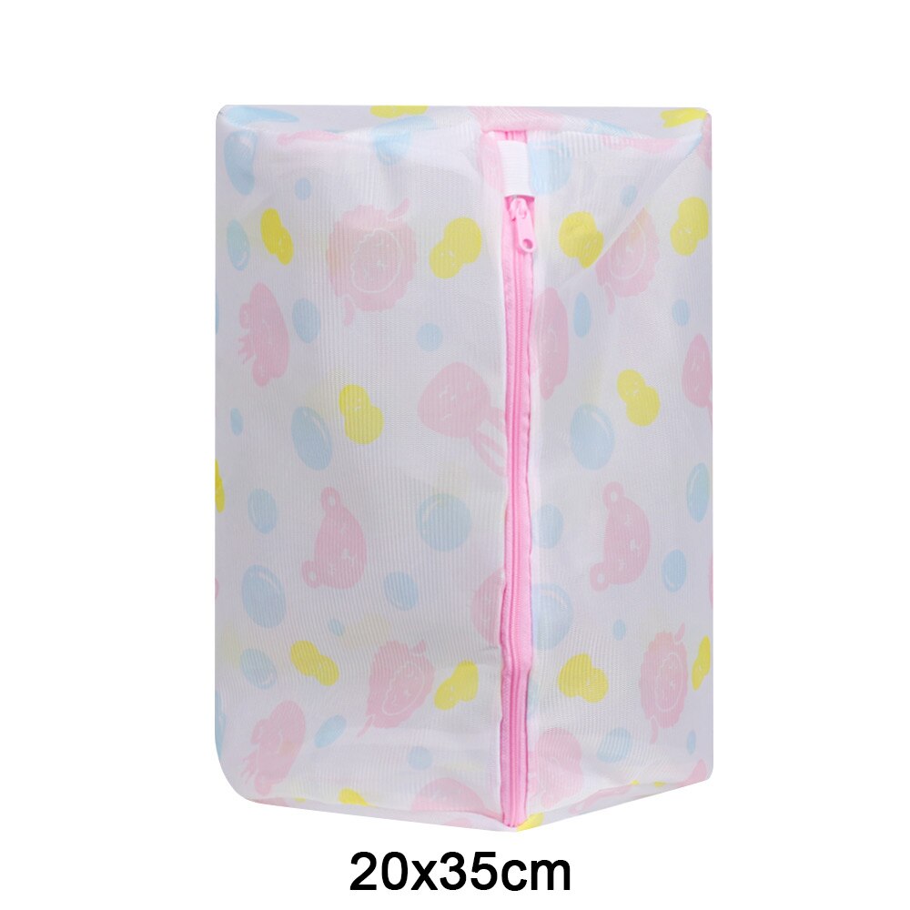 Printing Zippered Mesh Laundry Bag Polyester Laundry Wash Bags Coarse Net Laundry Basket for Washing Machines Mesh Bra Bag: 20x35cm