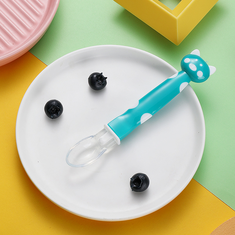 SMGSLIB – cuillère en Silicone sans BPA pour bébé, vaisselle pour enfants, alimentation solide: blue