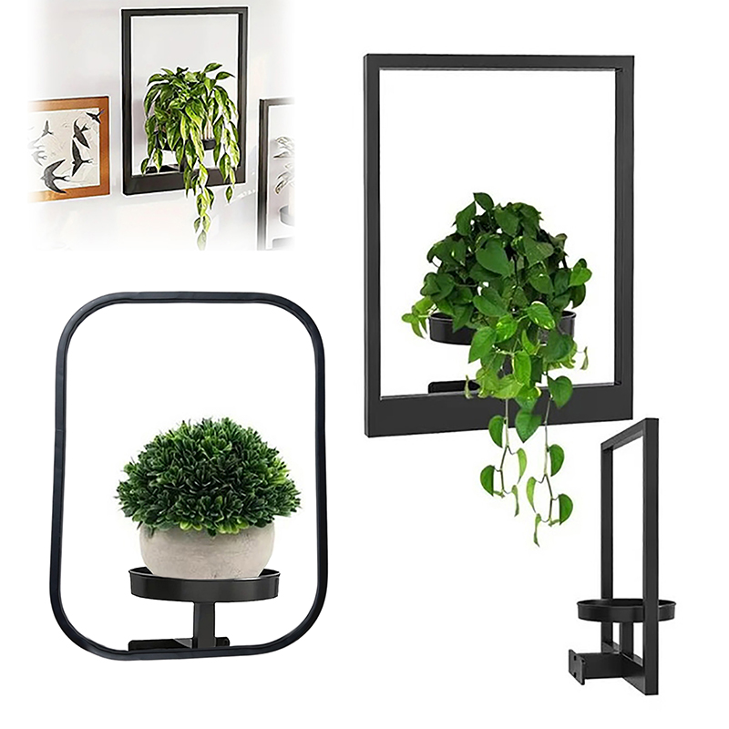 Metal Plant Wall Frame Photo Frame Wall Planter Wall Mounted Succulent Planter Stylish Metal Window Plants Holder For Home Decor