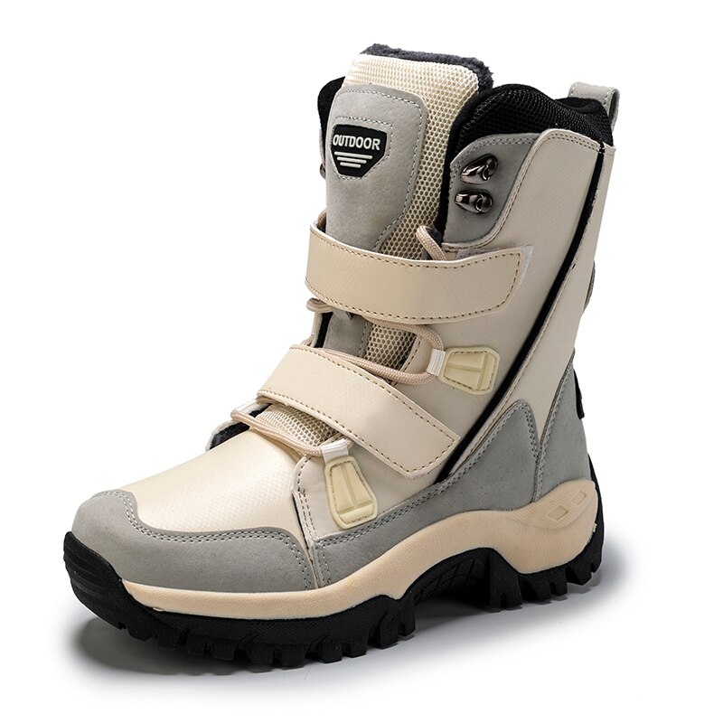 Botas de esquí antideslizantes para mujer, botines de nieve cálidos de media pantorrilla de , cómodos para exteriores, invierno,: creamy-white / 42