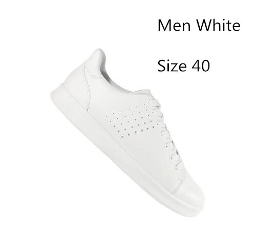 Xiaomi Original FreeTie Leather Skateboard Shoes Comfortable Anti-slip Leisure Support Xiaomi Mijia Smart Chip: Men White 40